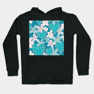 Monstera hearts and tropical  florals Hoodie